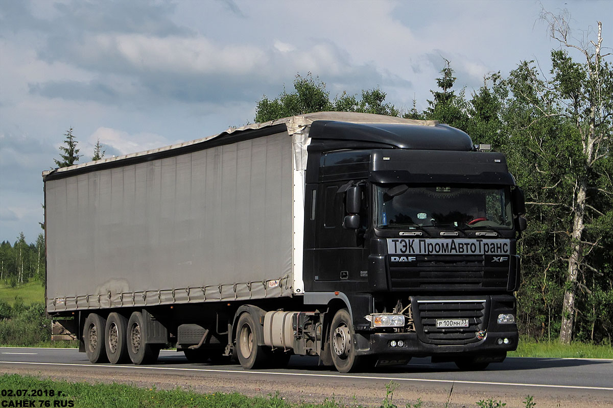 Владимирская область, № Р 100 МН 33 — DAF XF105 FT