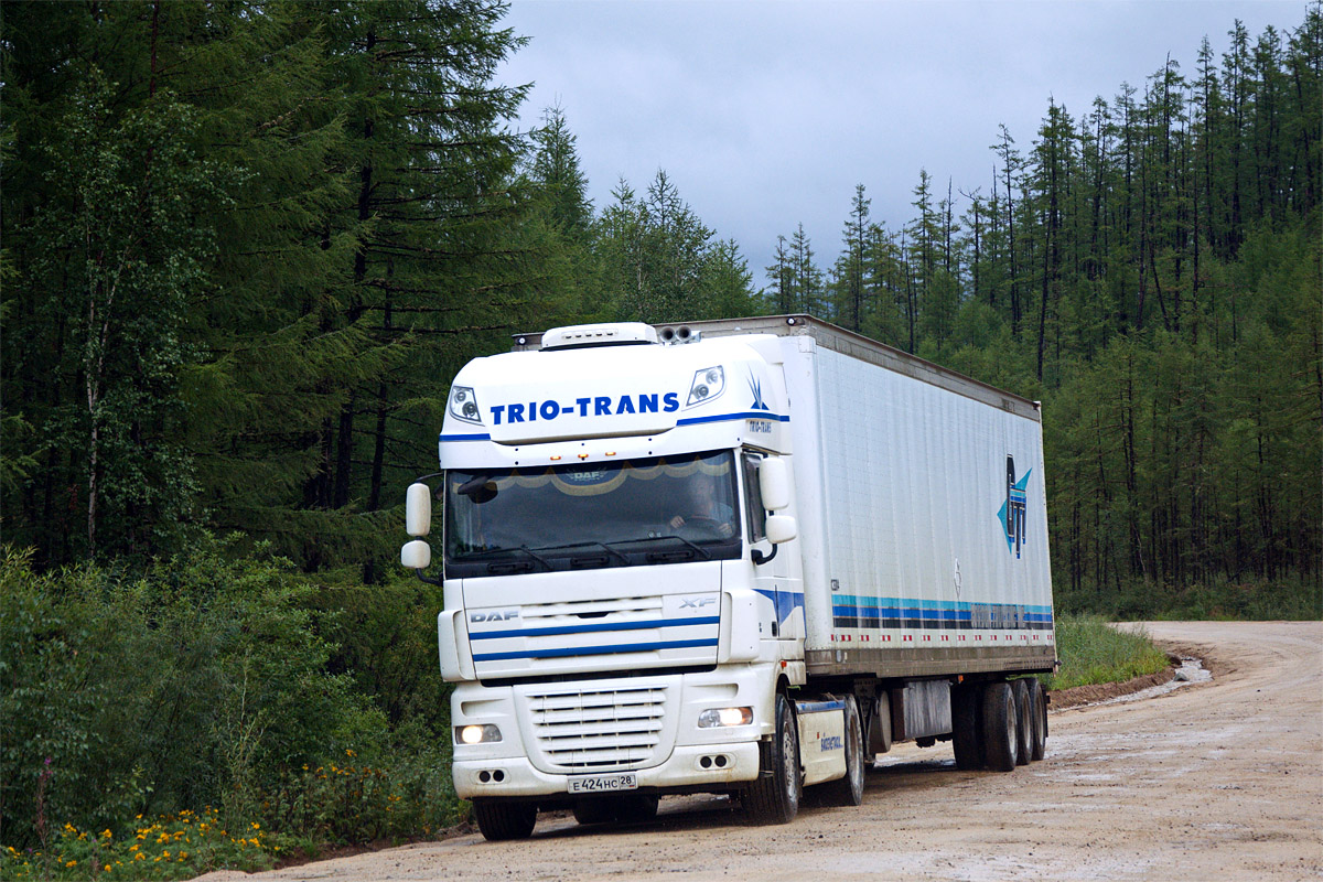 Амурская область, № Е 424 НС 28 — DAF XF105 FT; Амурская область, № АР 5329 28 — Great Dane (общая модель) [1GR]