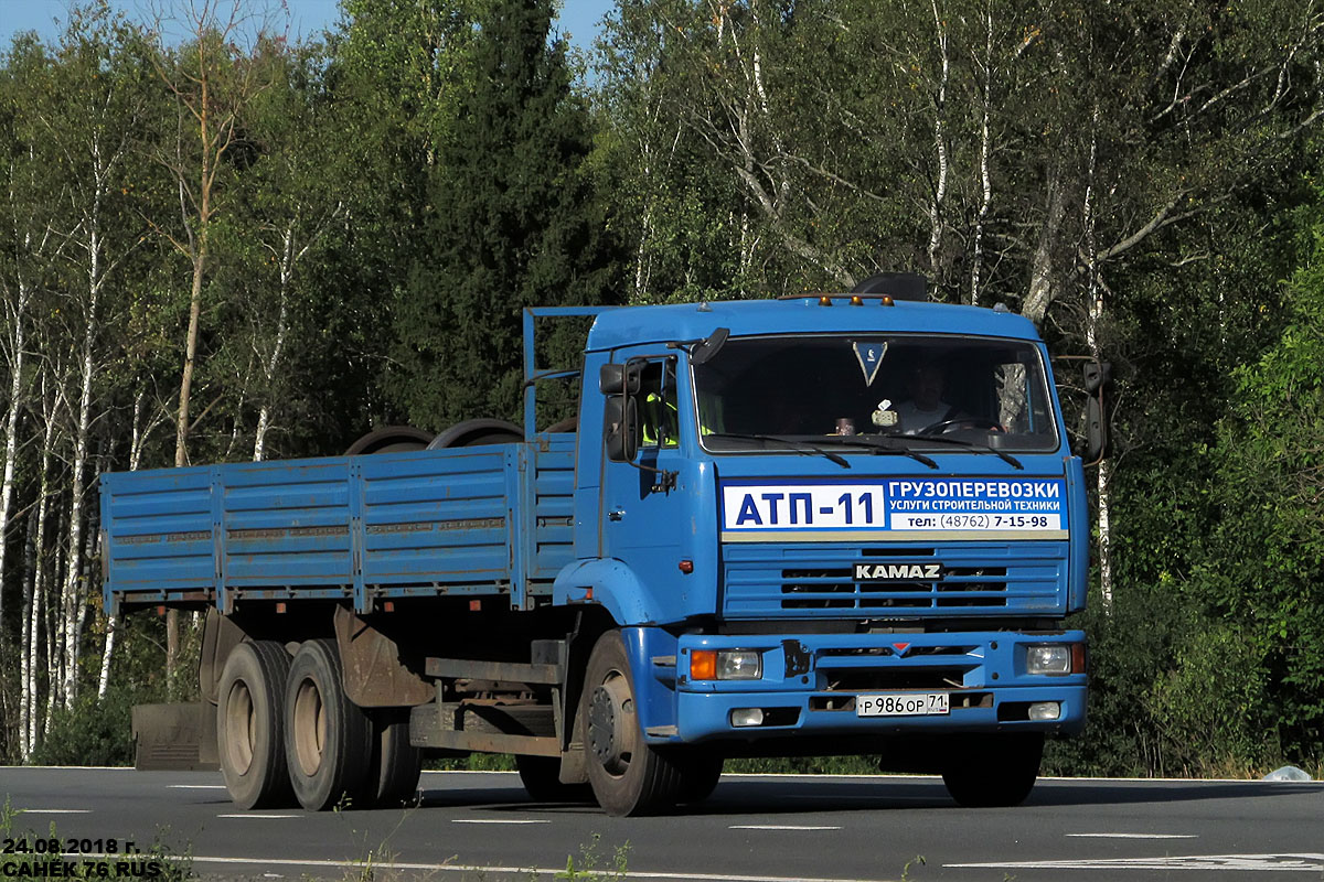 Тульская область, № Р 986 ОР 71 — КамАЗ-65117-62