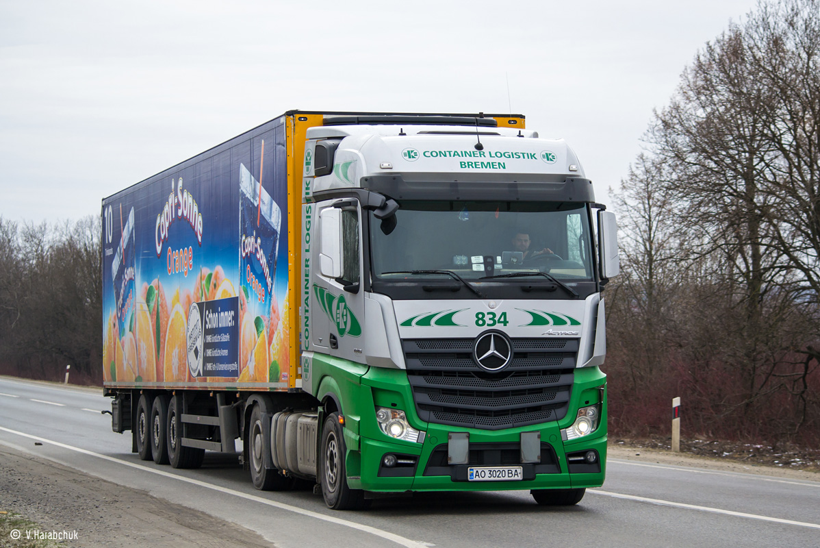 Закарпатская область, № АО 3020 ВА — Mercedes-Benz Actros ('2011) 1845