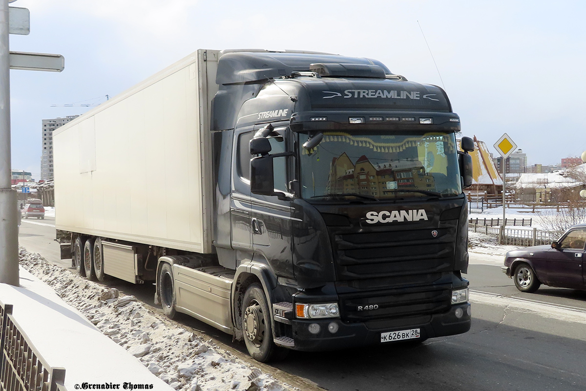 Амурская область, № К 626 ВК 28 — Scania ('2013) R480; Амурская область, № АР 7769 28 — Krone SDR 27