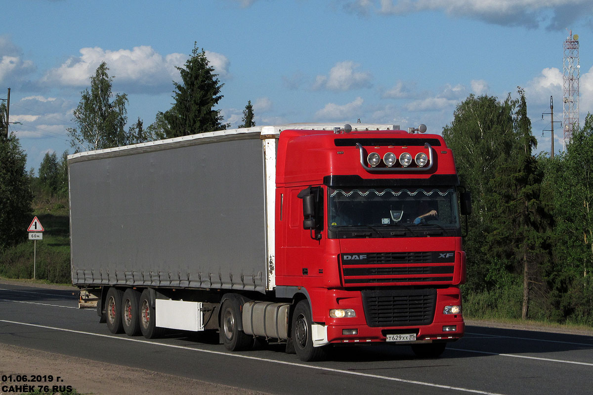 Вологодская область, № Т 629 ХХ 35 — DAF XF95 FT