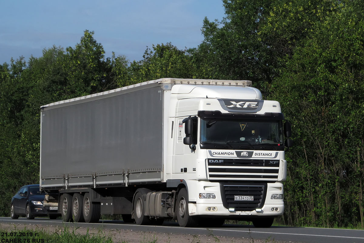 Вологодская область, № Е 334 ТО 35 — DAF XF105 FT