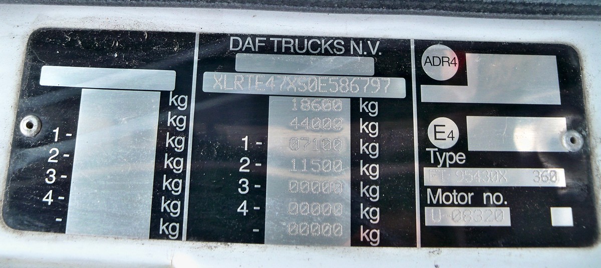 Могилёвская область, № АЕ 3662-6 — DAF 95XF FT