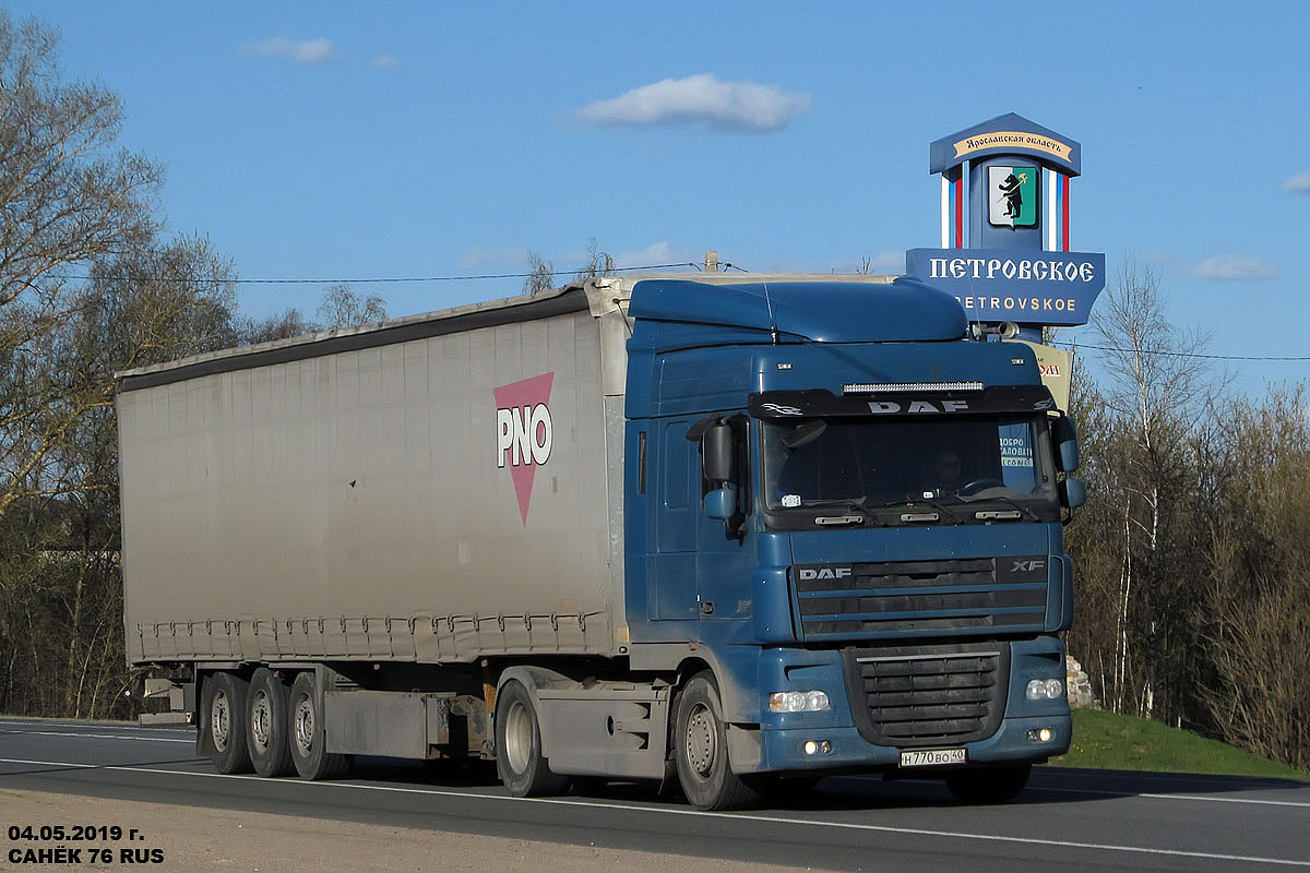 Калужская область, № Н 770 ВО 40 — DAF XF105 FT