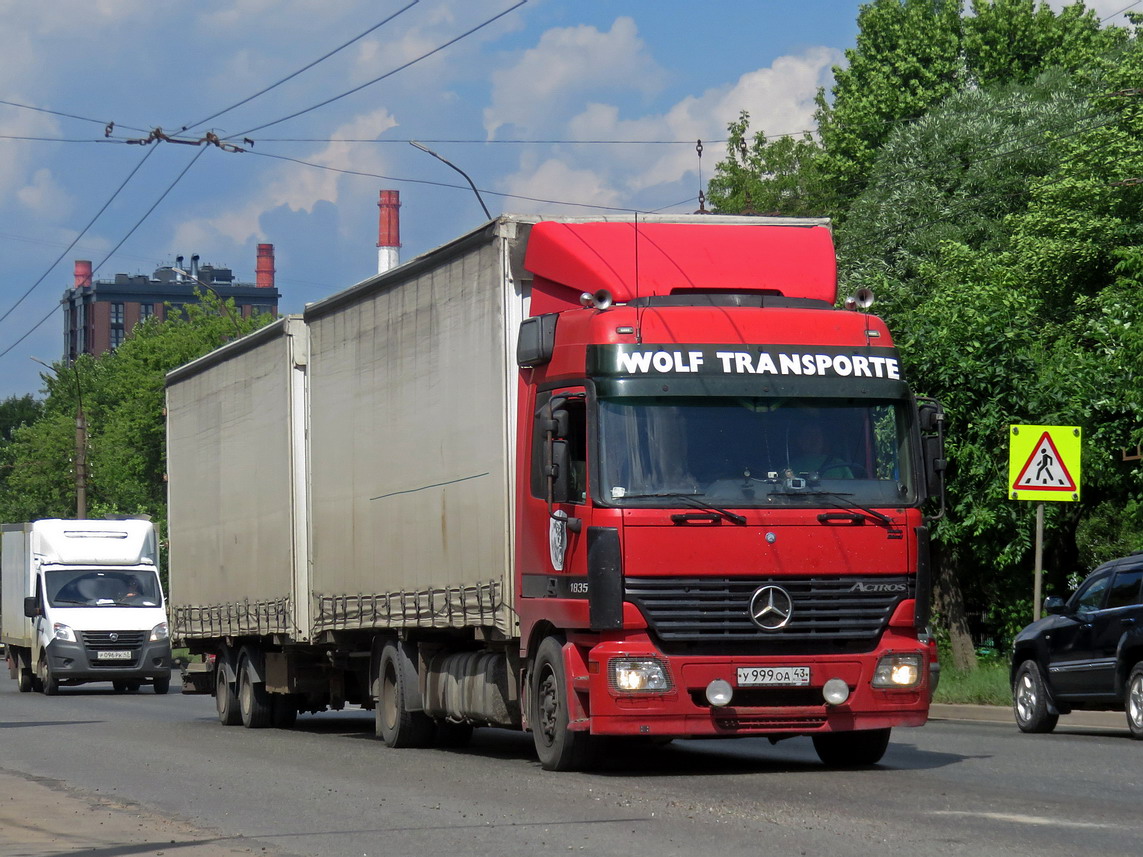 Кировская область, № У 999 ОА 43 — Mercedes-Benz Actros ('1997) 1835