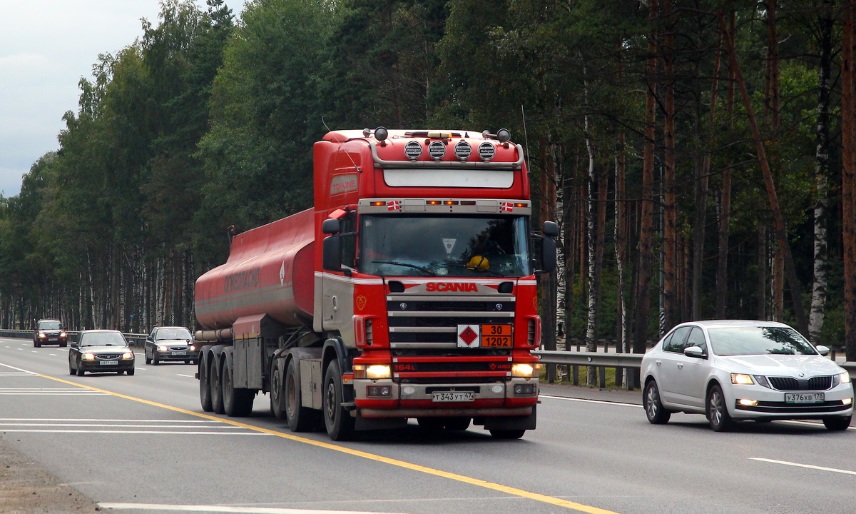 Ленинградская область, № Т 343 УТ 47 — Scania ('1996) R164G