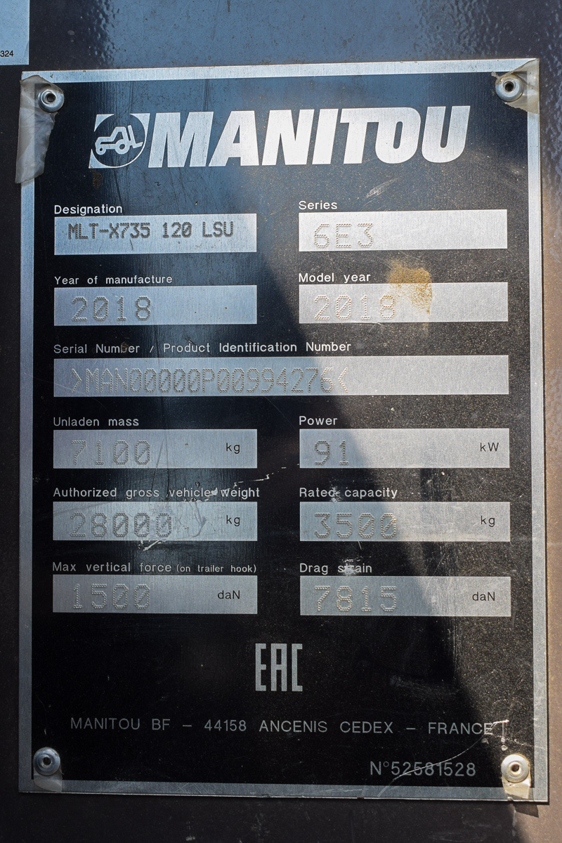 Алтайский край, № 2100 МТ 22 — Manitou (общая модель)