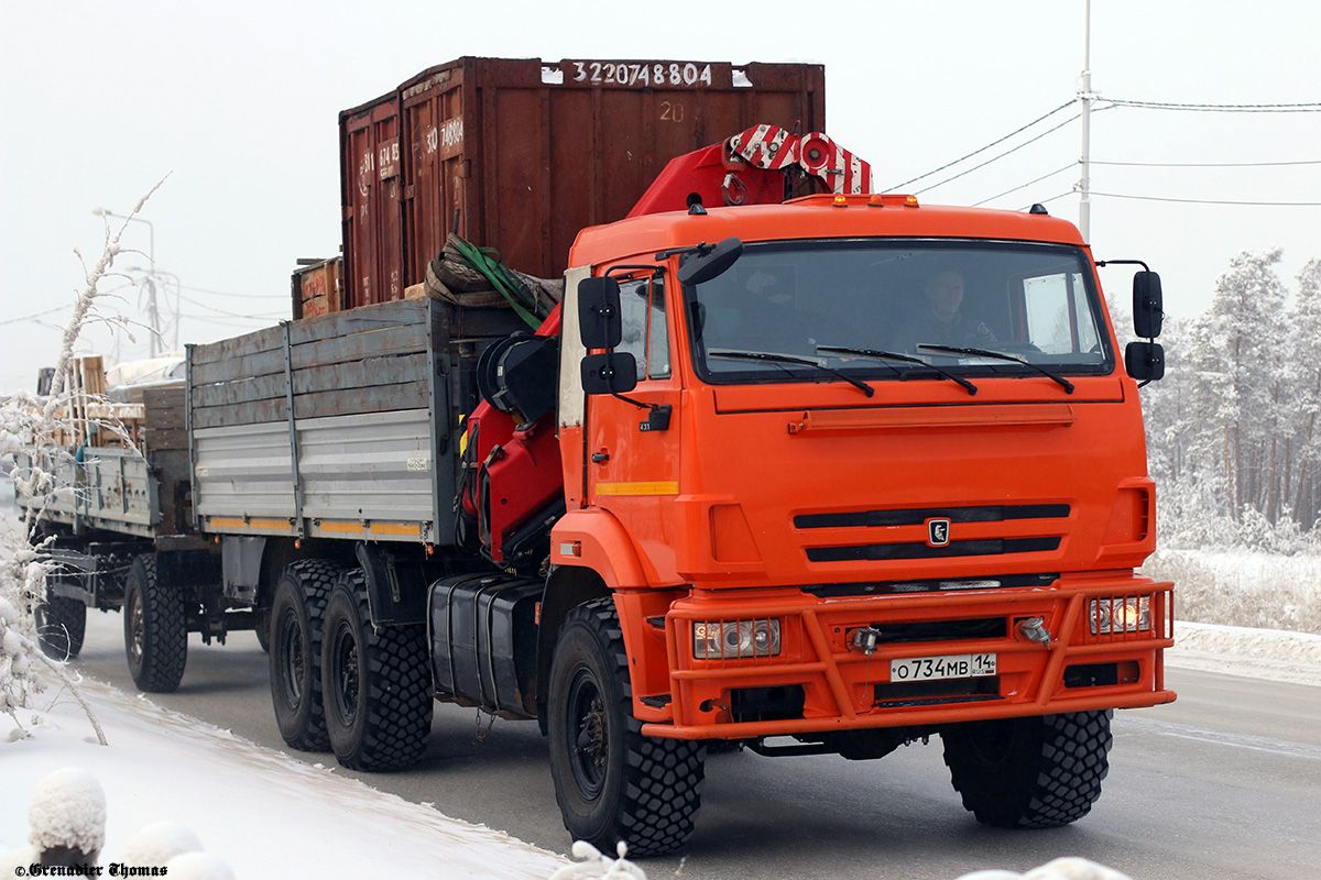 Саха (Якутия), № О 734 МВ 14 — КамАЗ-43118 (общая модель)