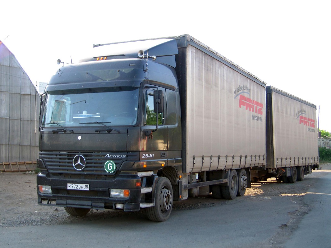 Удмуртия, № К 772 ВН 18 — Mercedes-Benz Actros ('1997) 2540