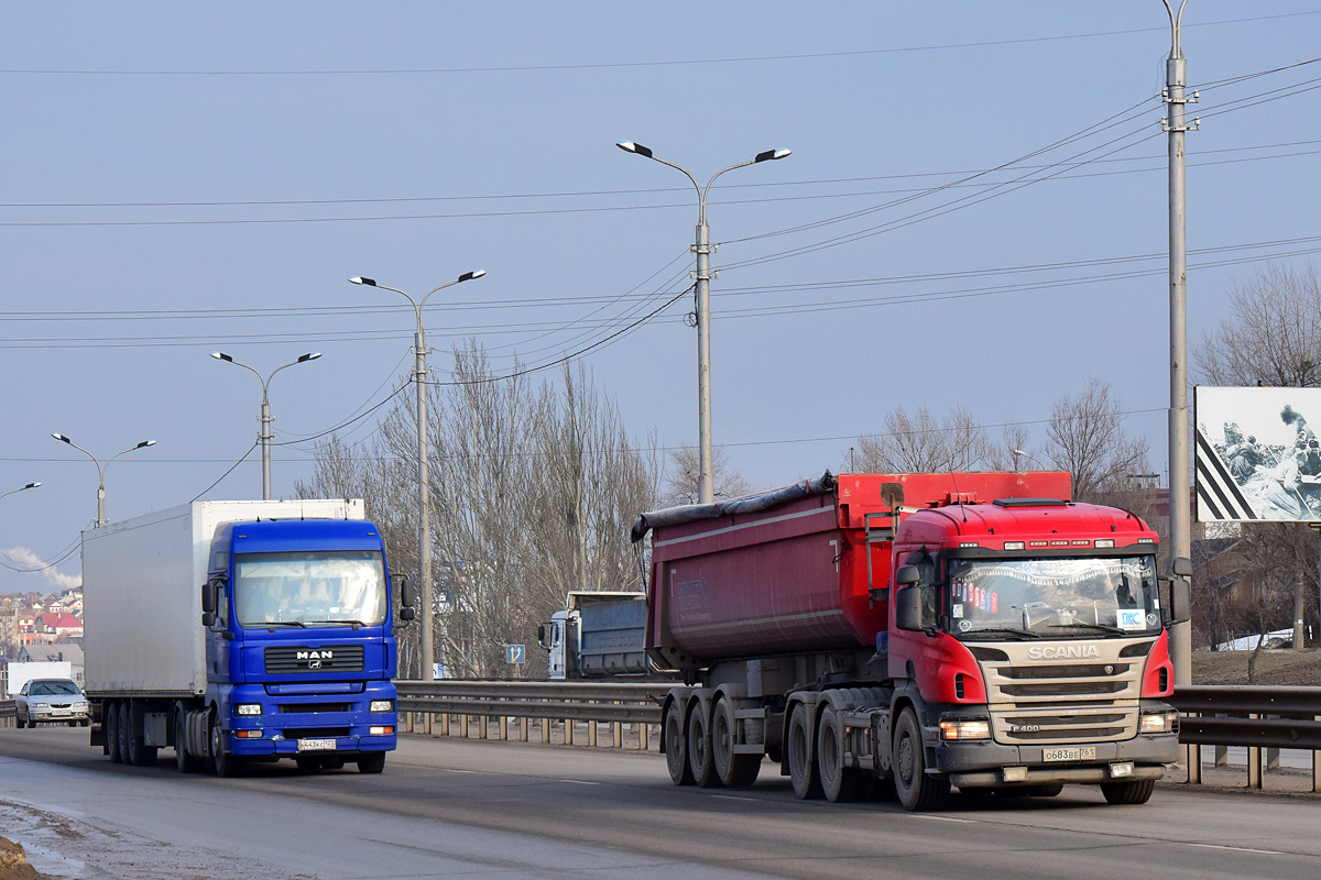 Ростовская область, № О 683 ВЕ 761 — Scania ('2011) P400; Северная Осетия, № Х 443 КС 123 — MAN TGA 18.480