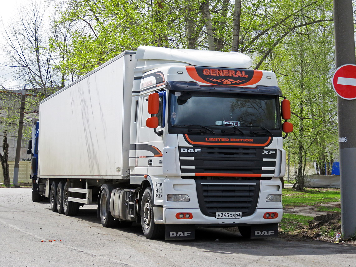 Кировская область, № Н 345 ОВ 43 — DAF XF105 FT