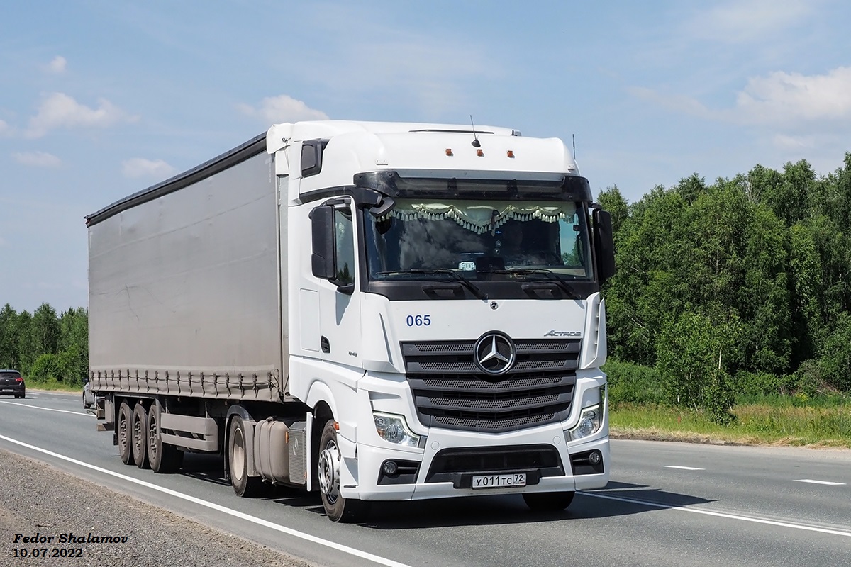 Тюменская область, № У 011 ТС 72 — Mercedes-Benz Actros '18 1845 [Z9M]