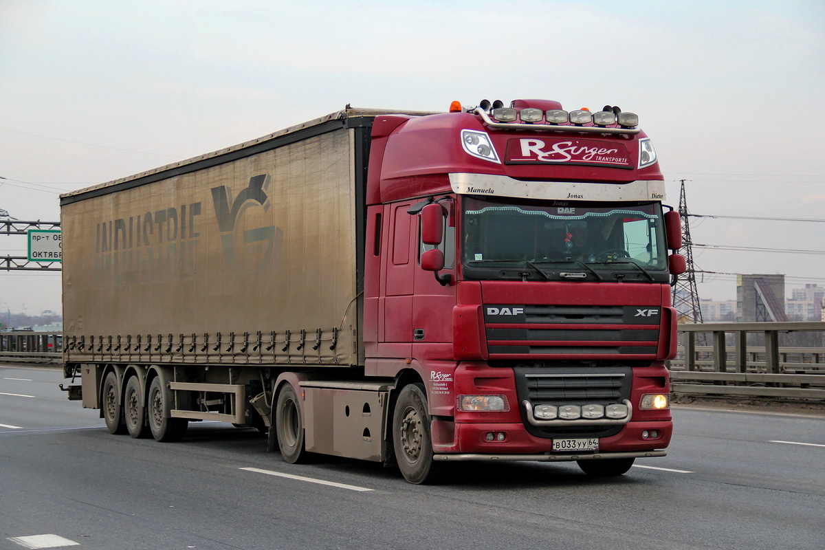 Саратовская область, № В 033 УУ 64 — DAF XF105 FT