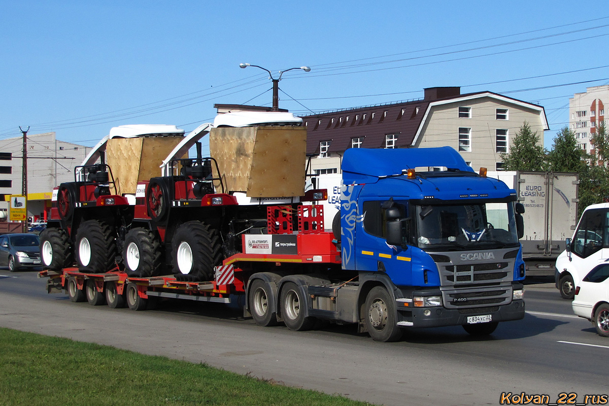 Алтайский край, № С 834 ХС 22 — Scania ('2011) P400; Алтайский край — Новая спецтехника; Ростовская область — Новая техника Ростсельмаш