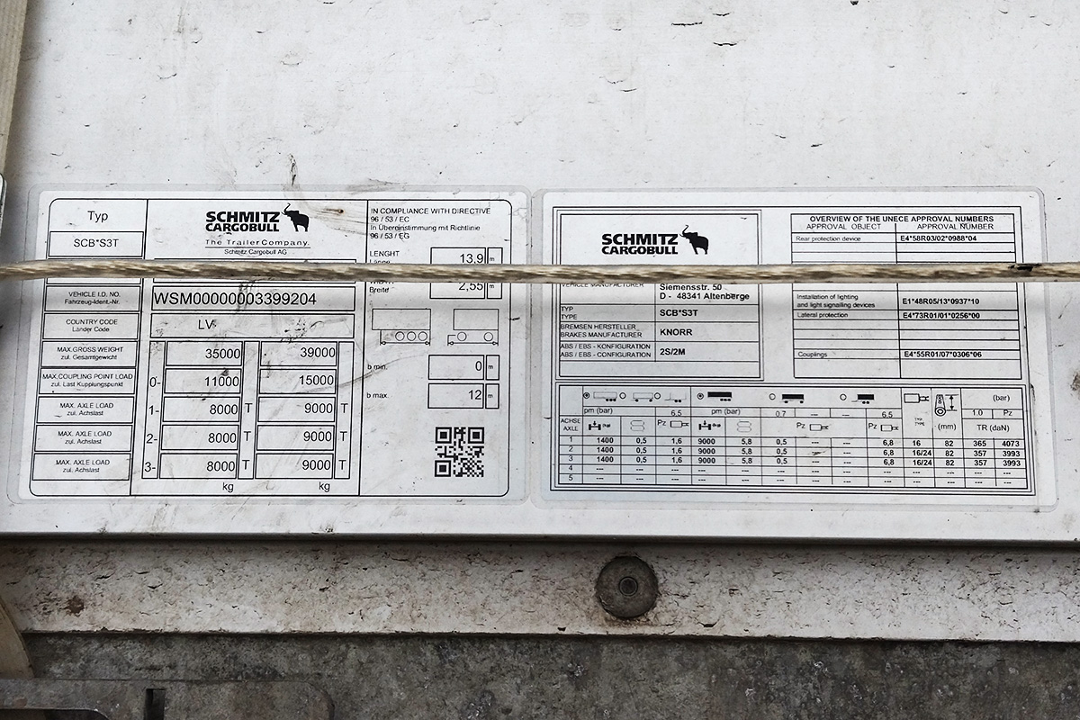 Латвия, № A-823Z — Schmitz Cargobull S.CS (общая модель)