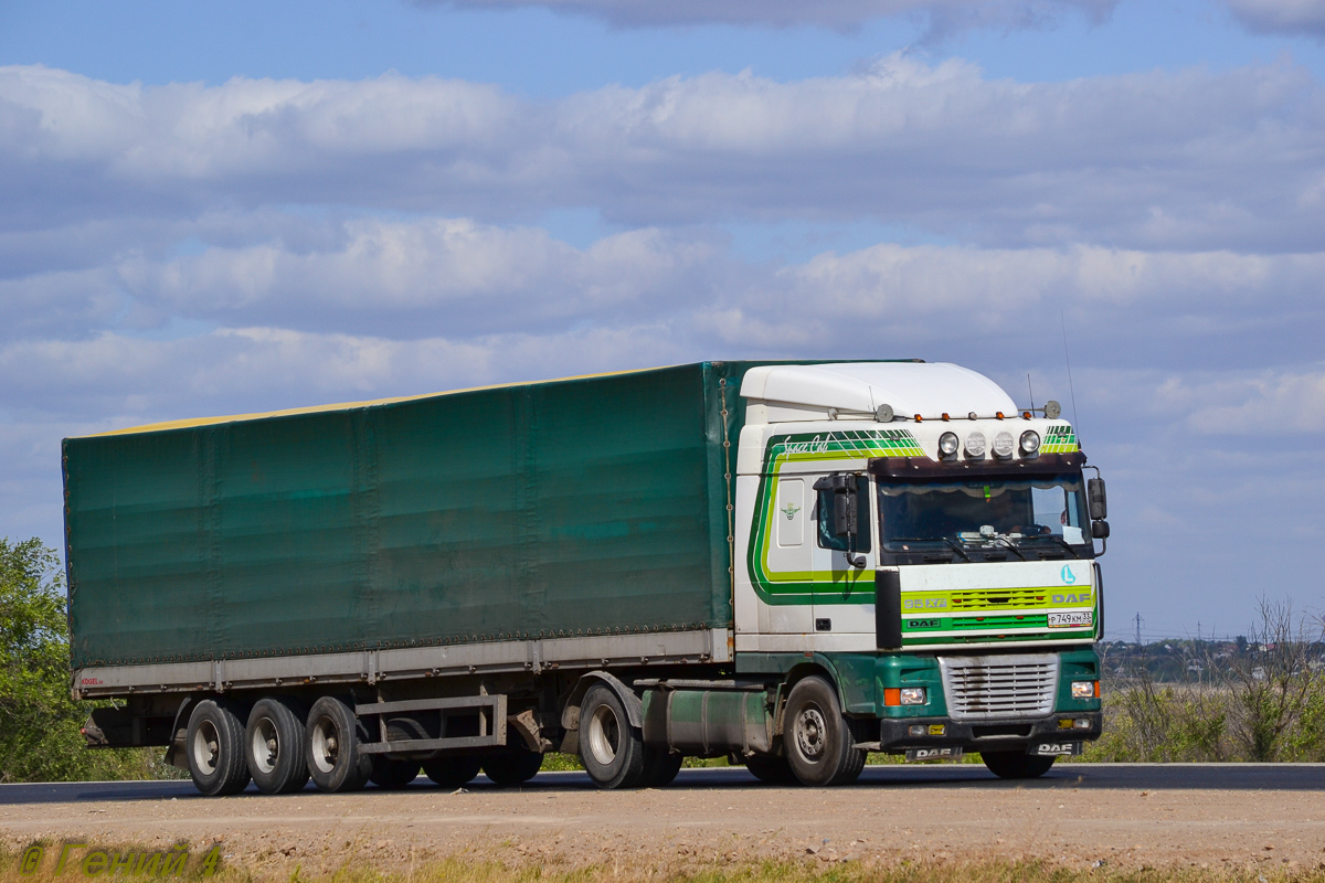 Владимирская область, № Р 749 КМ 33 — DAF 95XF FT