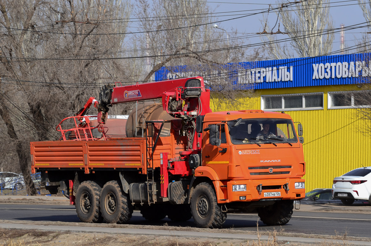 Воронежская область, № О 387 МВ 136 — КамАЗ-43118 (общая модель)