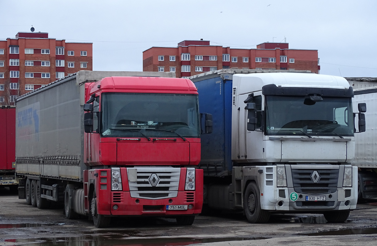 Эстония, № 751 MGL — Renault Magnum ('2005); Эстония, № 930 HTZ — Renault Magnum ('2008)