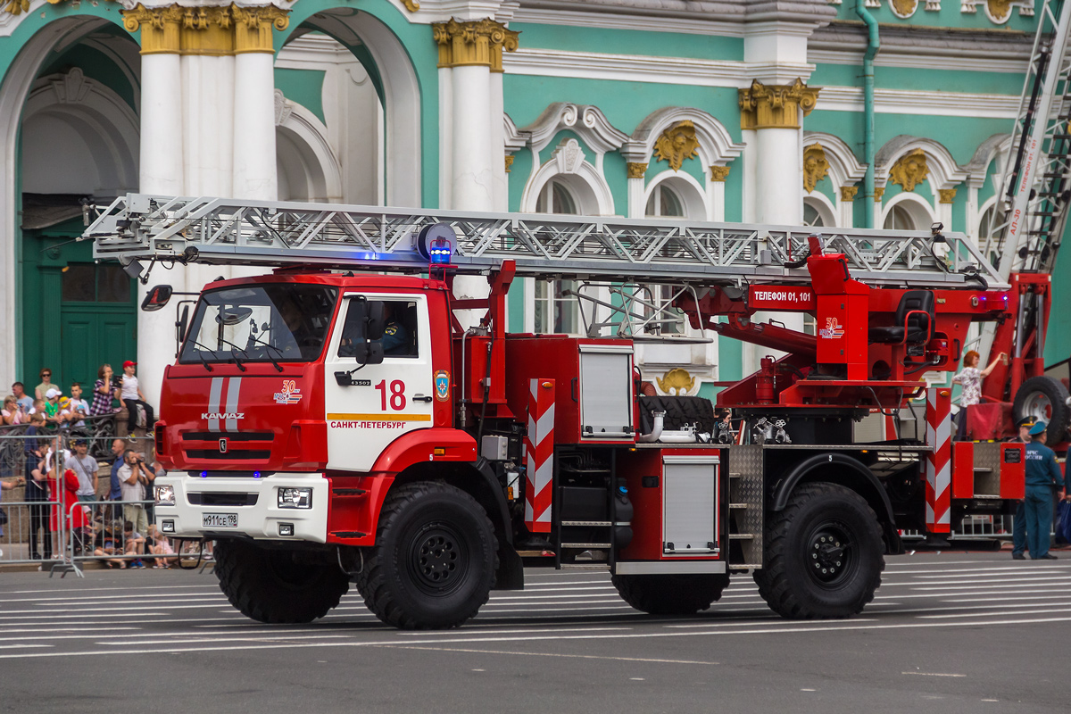 Санкт-Петербург, № М 911 СЕ 198 — КамАЗ-43502-D5(66); Санкт-Петербург — Парад, посвящённый 220-летию со дня образования пожарной охраны Санкт‑Петербурга (30.06.2023 г.)