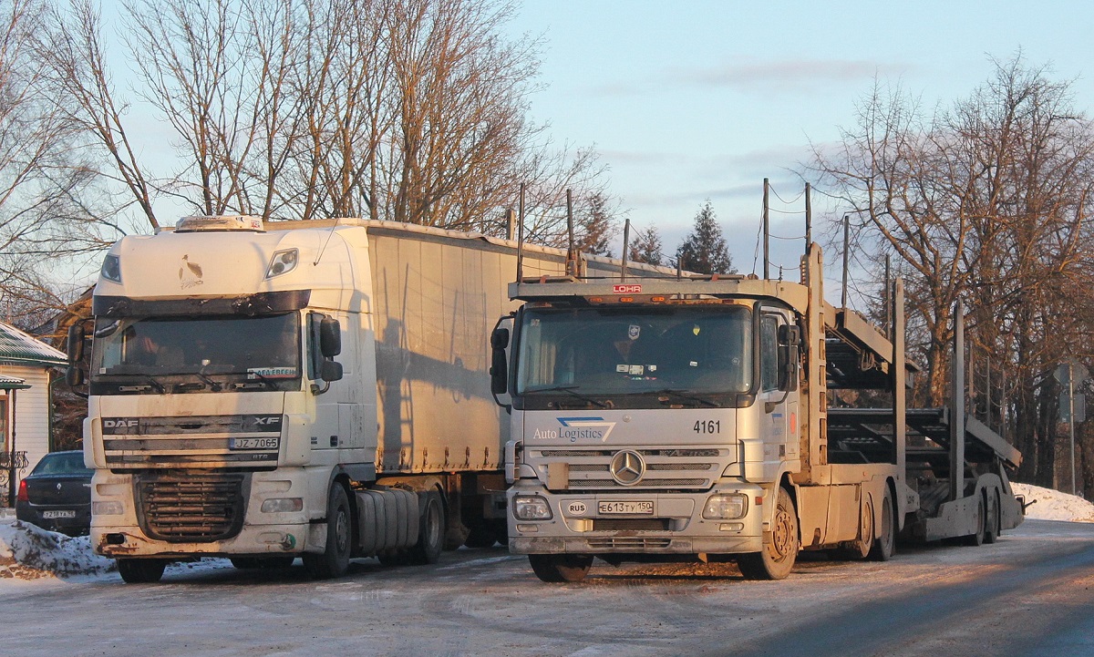 Латвия, № JZ-7065 — DAF XF105 FT; Иркутская область, № 4161 — Mercedes-Benz Actros ('2003) 1836