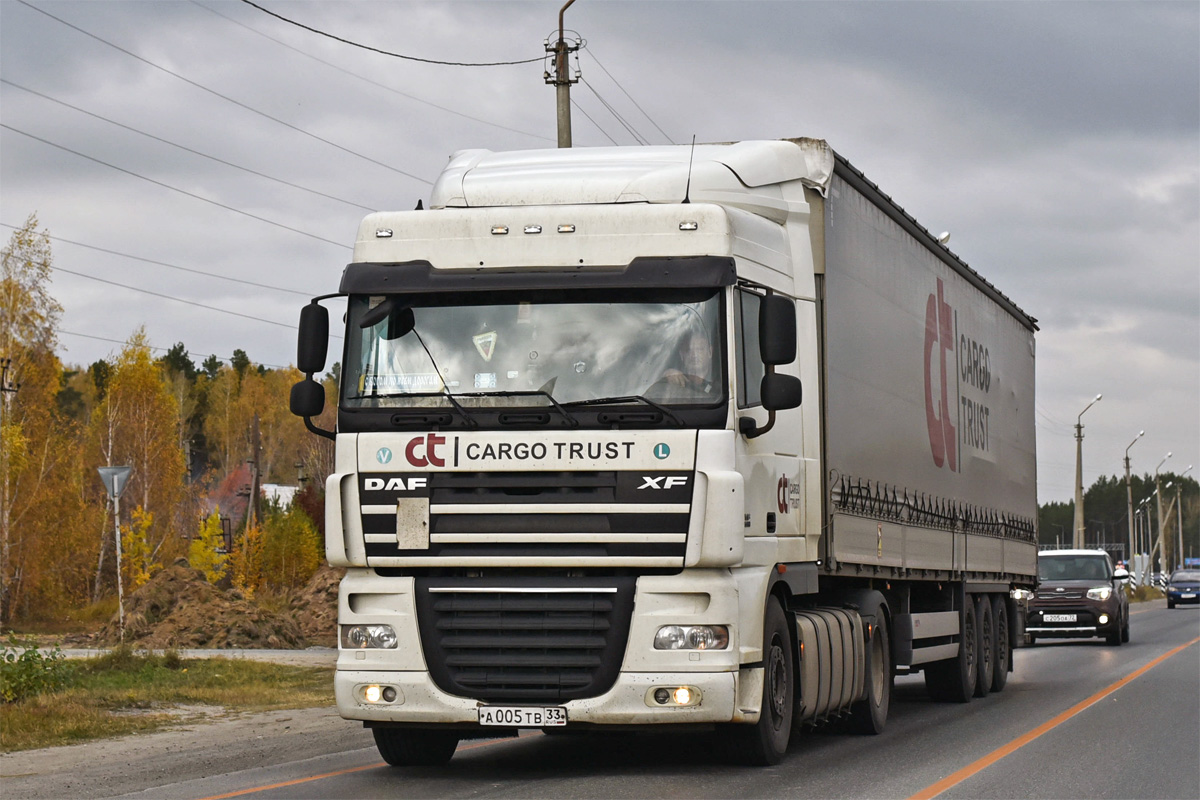 Владимирская область, № А 005 ТВ 33 — DAF XF105 FT