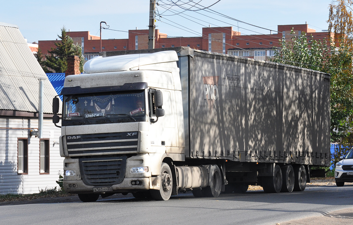 Омская область, № Х 560 НУ 55 — DAF XF105 FT