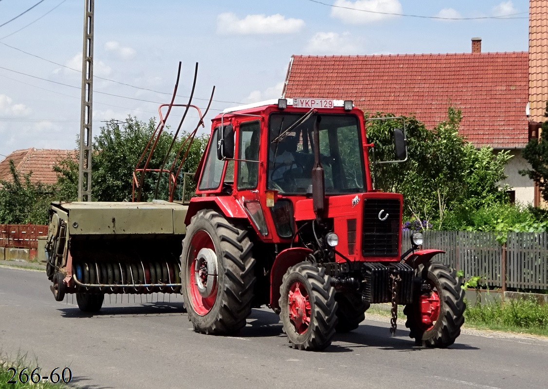 Венгрия, № YKP-129 — МТЗ-82; Прицепы сельскохозяйственные — Пресс-подборщики (общая)