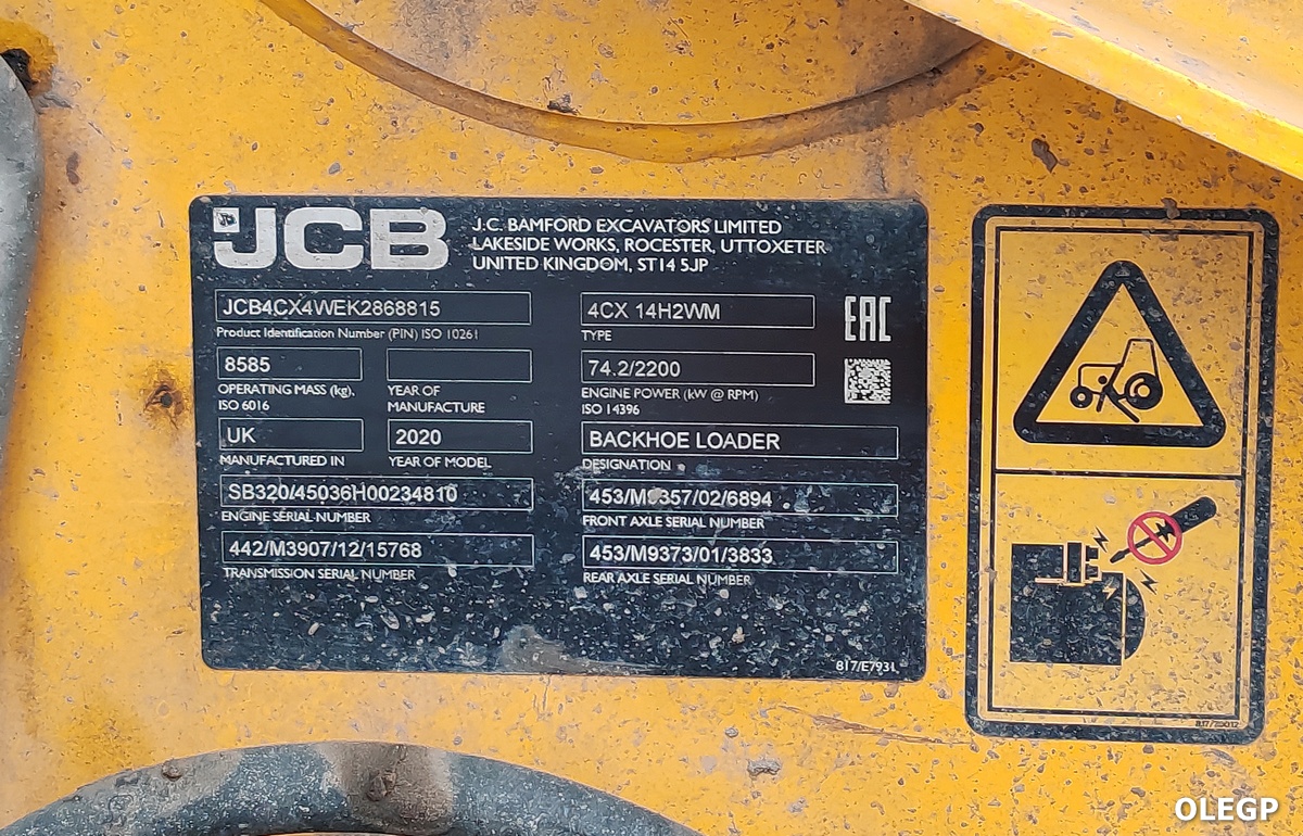 Витебская область, № ВМ-2 1891 — JCB 4CX