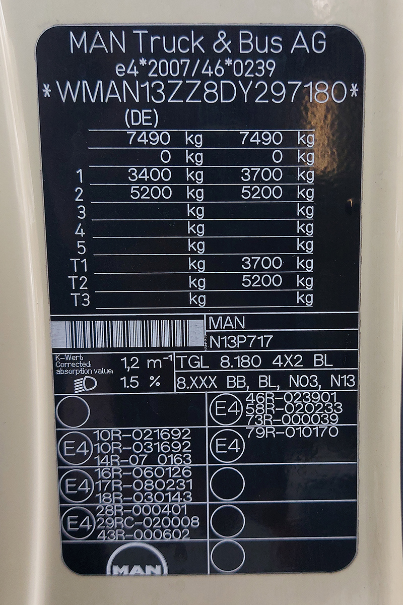 Днепропетровская область, № АС 5292 НМ — MAN TGL 8.180